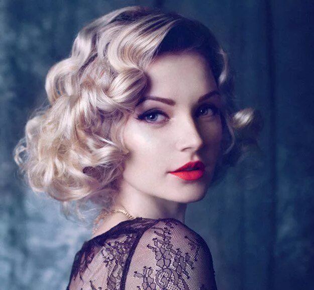 Прическа на средние волосы 30 годов 24 Perfect Prom Hairstyles Short wedding hair, Medium hair styles, Vintage hairs