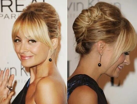 Прическа на средние волосы 60 челкой 24 13 Nicole Richie Hairstyles - PoP Haircuts Nicole richie hair, Evening hairstyle