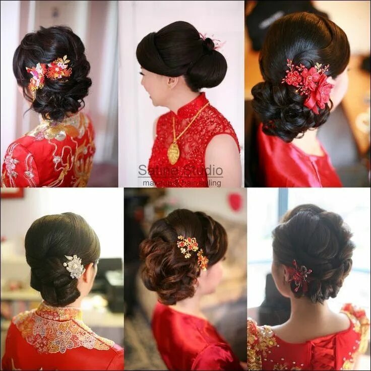 Прическа на средние волосы китайская HugeDomains.com Asian wedding hair, Bridal hair updo, Wedding hairstyles