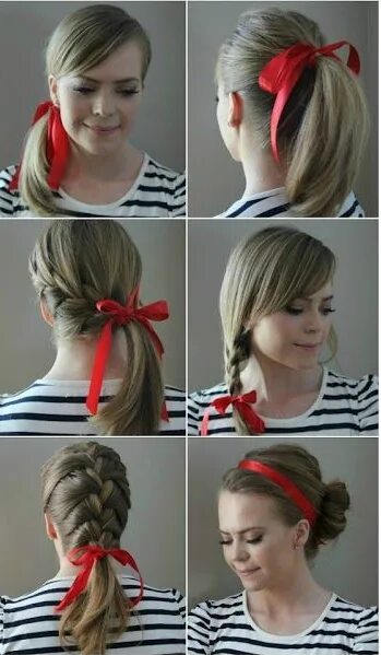 Прическа на средние волосы лентой Crear Peinados con una Cinta en el Pelo Peinados, Peinados poco cabello, Peinado