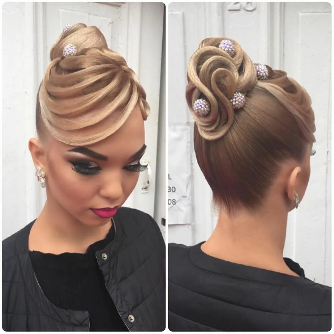 Прическа на средние волосы на танцы Ballroom Dance hairstyle inspiration #ballroom #dancesport Ballroom frisur, Tanz