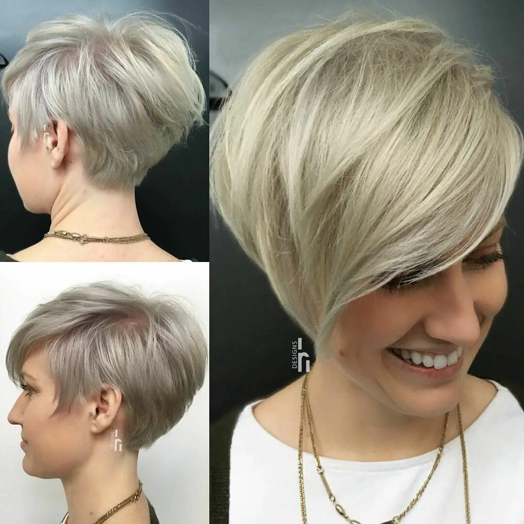 Прическа на средние волосы пикси боб Hair, Style, Makeup & Fashion on Instagram: "This pixie from @headrushdesigns wa