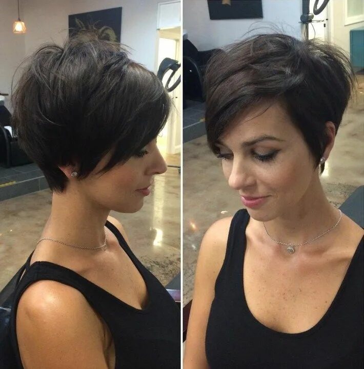 Прическа на средние волосы пикси боб Long Pixie With Side Bangs Longer pixie haircut, Long pixie hairstyles, Short pi