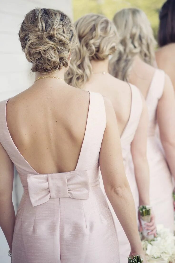 Прическа на средние волосы подружка невесты White Oaks Ranch Wedding from Sarah Kate Perfect bridesmaid dress, Blush bridesm