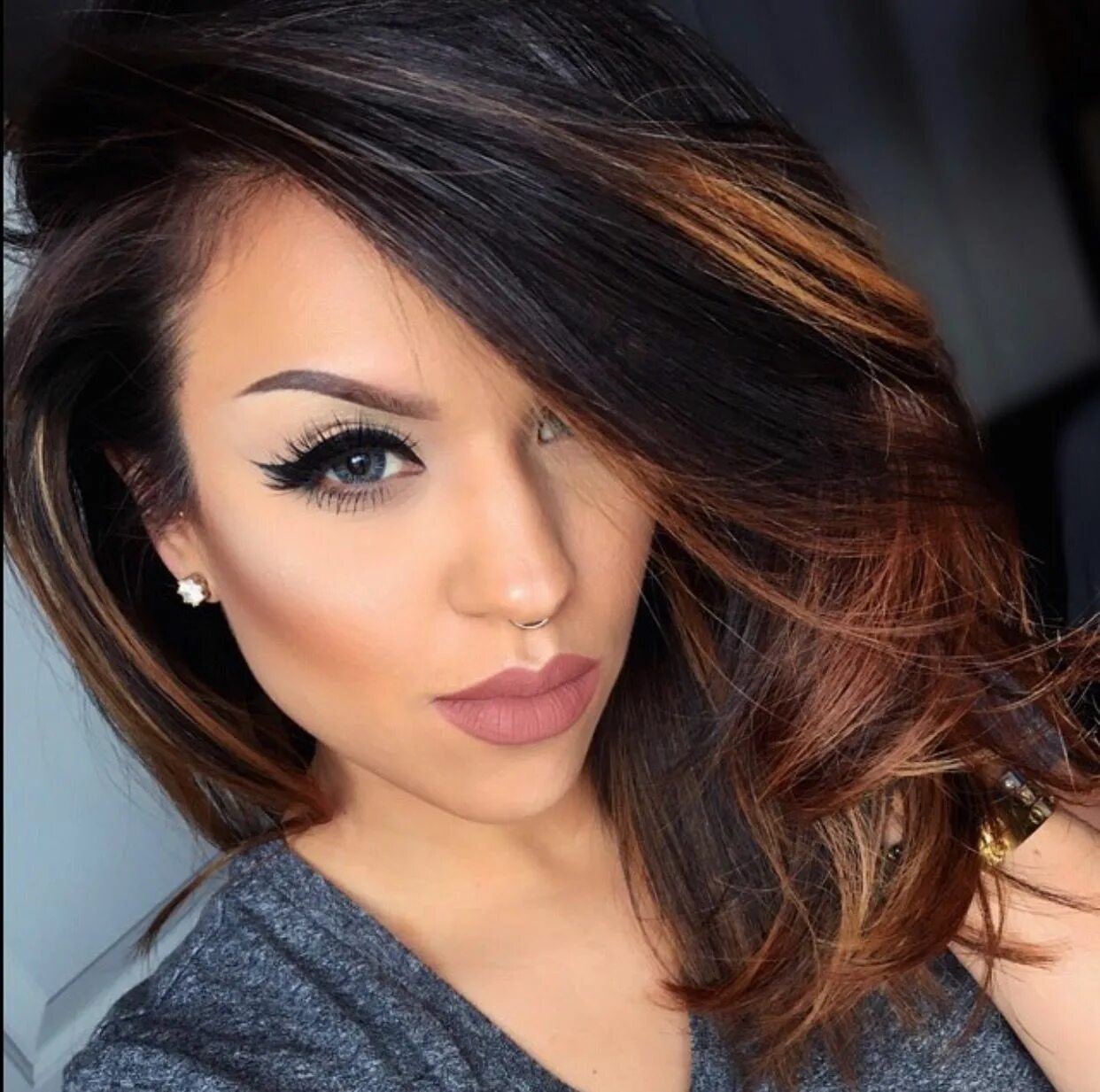 Прическа на средние волосы покраска волос ❥ Pinterest : kitsuhh Long bob hairstyles, Long bob ombre, Hair cuts