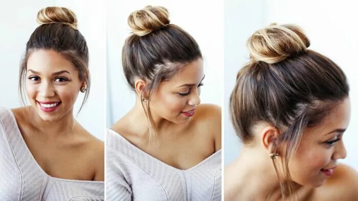 Прическа на средние волосы повседневная для женщин Chignon flou : la coiffure de fête facile à faire soi-même Short hair bun, Cute 