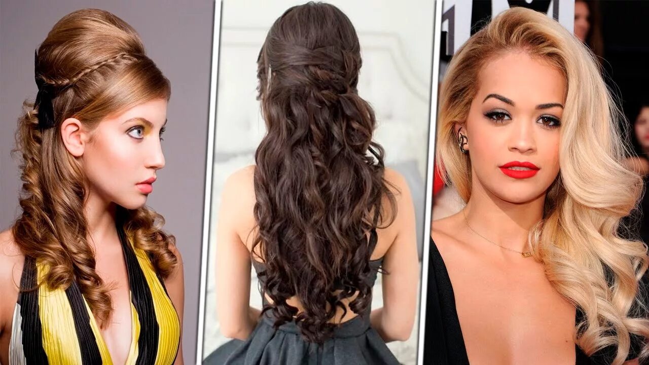 Прическа на средние волосы распущена праздник Hairstyles For Women Graduation - YouTube