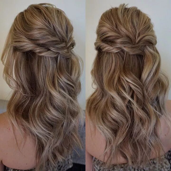 Прическа на средние волосы распущенные прямые 32 Pretty Half up half down hairstyles - partial updo wedding hairstyle Long hai