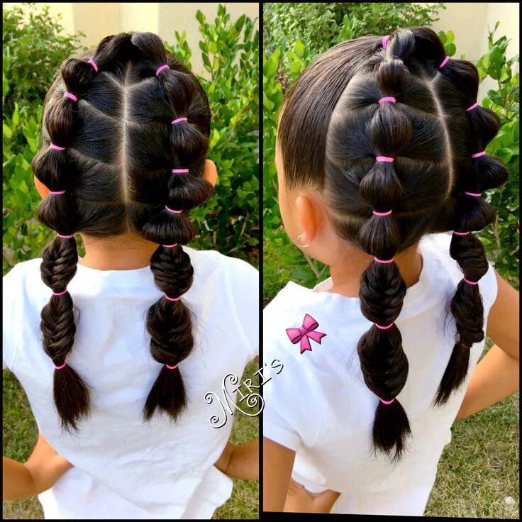 Прическа на средние волосы с маленькими резинками Hair style for little girls Hair styles, Natural hair styles, Natural hairstyles