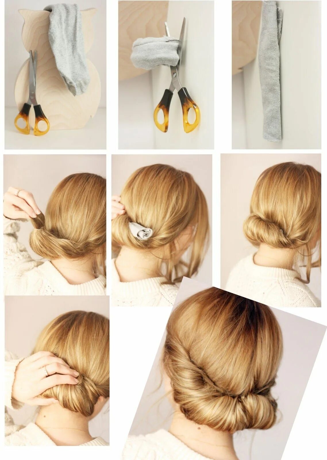 Прическа на средние волосы самой дома another way for sock in hair Instructions/Inspirations Hair, Hair beauty:cat, Be