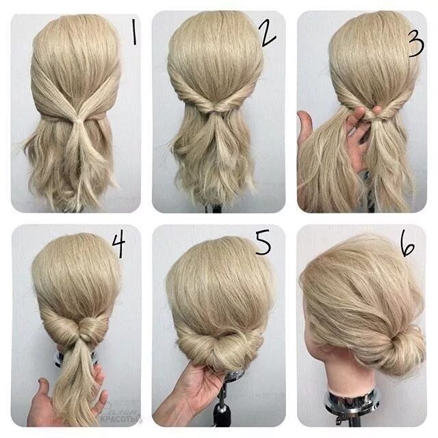 Прическа на средние волосы сделать самому Pin by Jerica Tooke on short hair styles Diy wedding hair, Fast hairstyles, Diy 