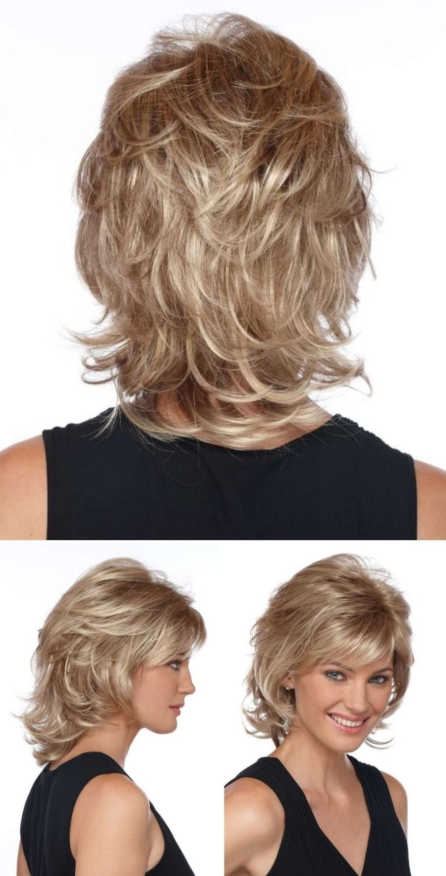 Прическа на стрижку каскад средней Pin em cabelos Medium layered hair, Hairstyles for thin hair, Haircuts for wavy 