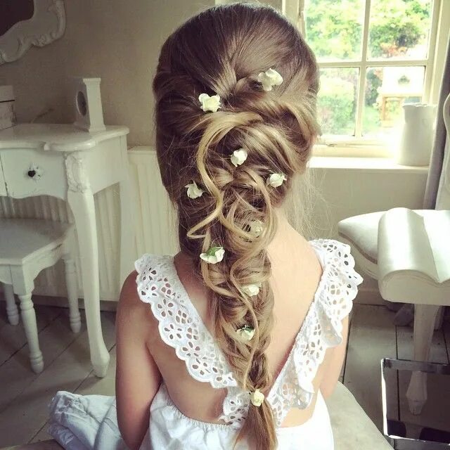 Прическа на свадьбу 12 лет Hairstyle Ideas on Instagram: "Love this Braid/Curled up do I did on Abby, not s