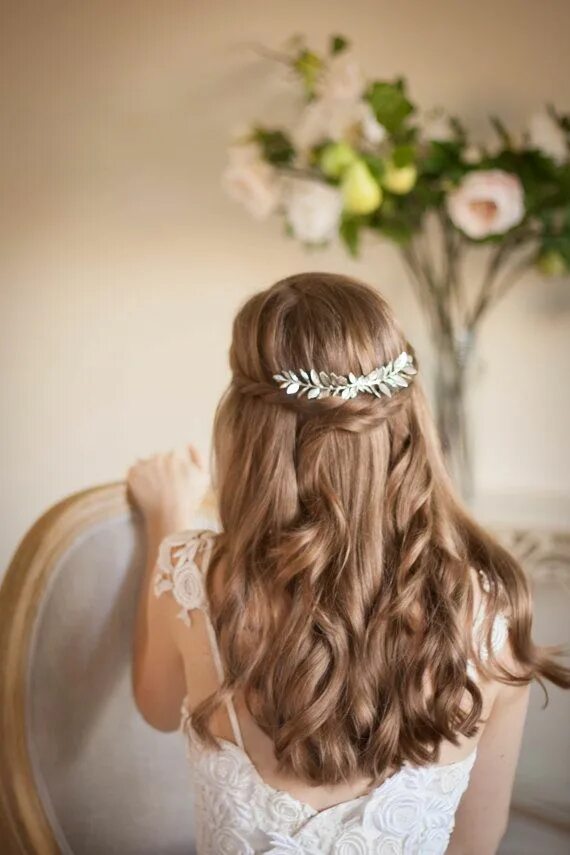 Прическа на свадьбу 12 лет Laurel Leaf Comb Gold Comb Gold Leaf Headpiece Gold Bridal - Etsy Wedding hair d