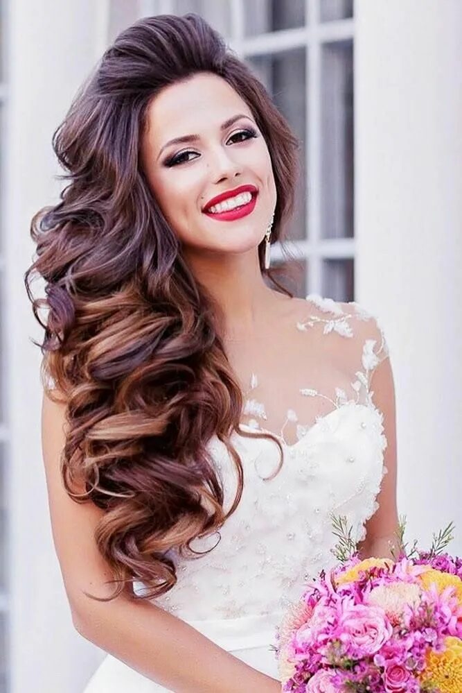 Прическа на свадьбу длинные локоны Wedding Hairstyles With Hair Down: 30+ Looks & Expert Tips Long hair styles, Wed