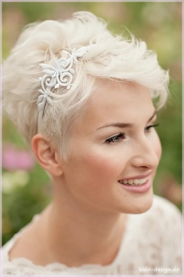 Прическа на свадьбу на короткие Haarreif Haarschmuck Braut filigree vintage Kurzhaarfrisuren hochzeit, Braut kur