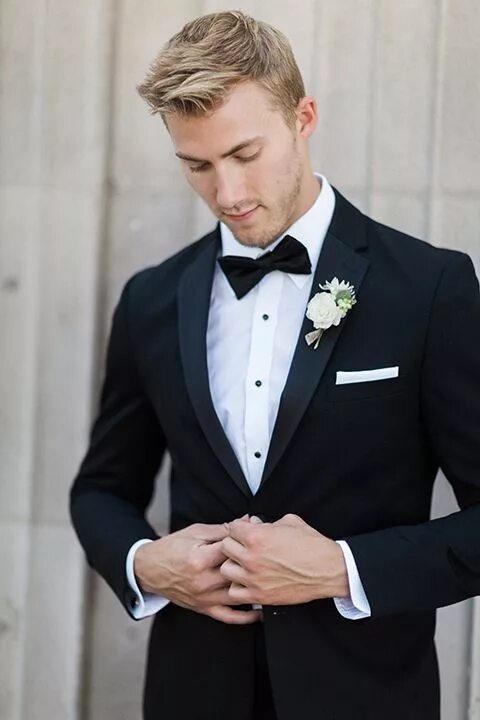 Прическа на свадьбу жениху короткая What Side Does a Boutonniere Go On Friar Tux Black tuxedo wedding, Wedding suits