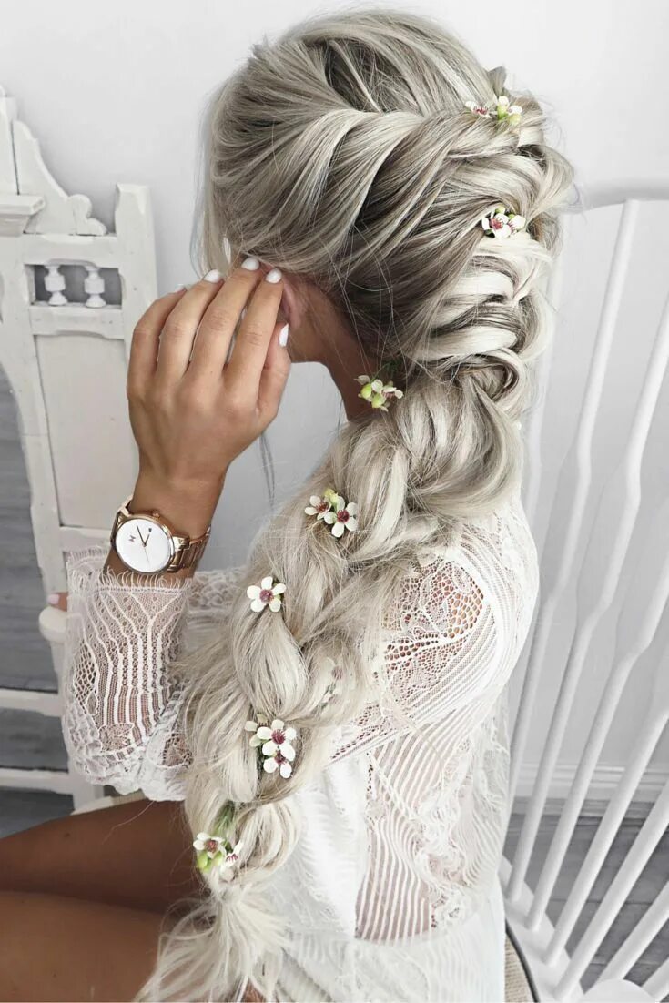 Прическа на светлых волосах Pin by Felicia Heesen on Hair goals Braids for long hair, Wedding hair inspirati