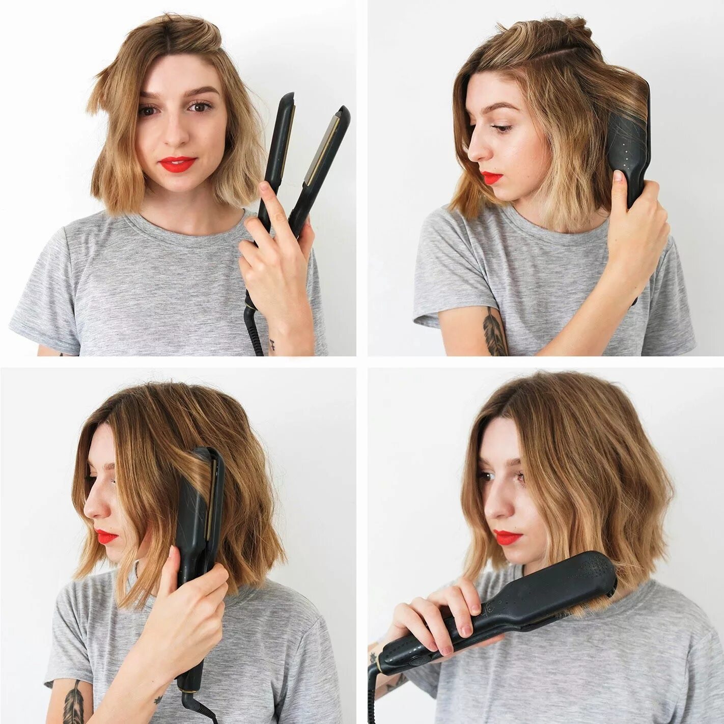 Прическа на утюжок на средние How To: Messy Bob Short hair styles, Hair styles, Hair