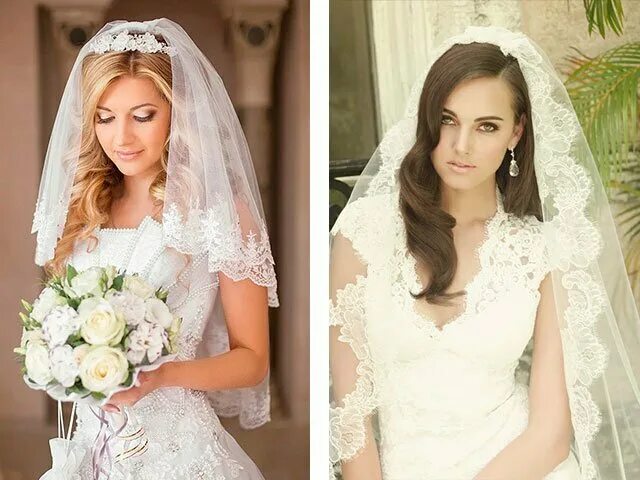 Прическа на венчание на длинные волосы Beautiful wedding hairstyles with veil