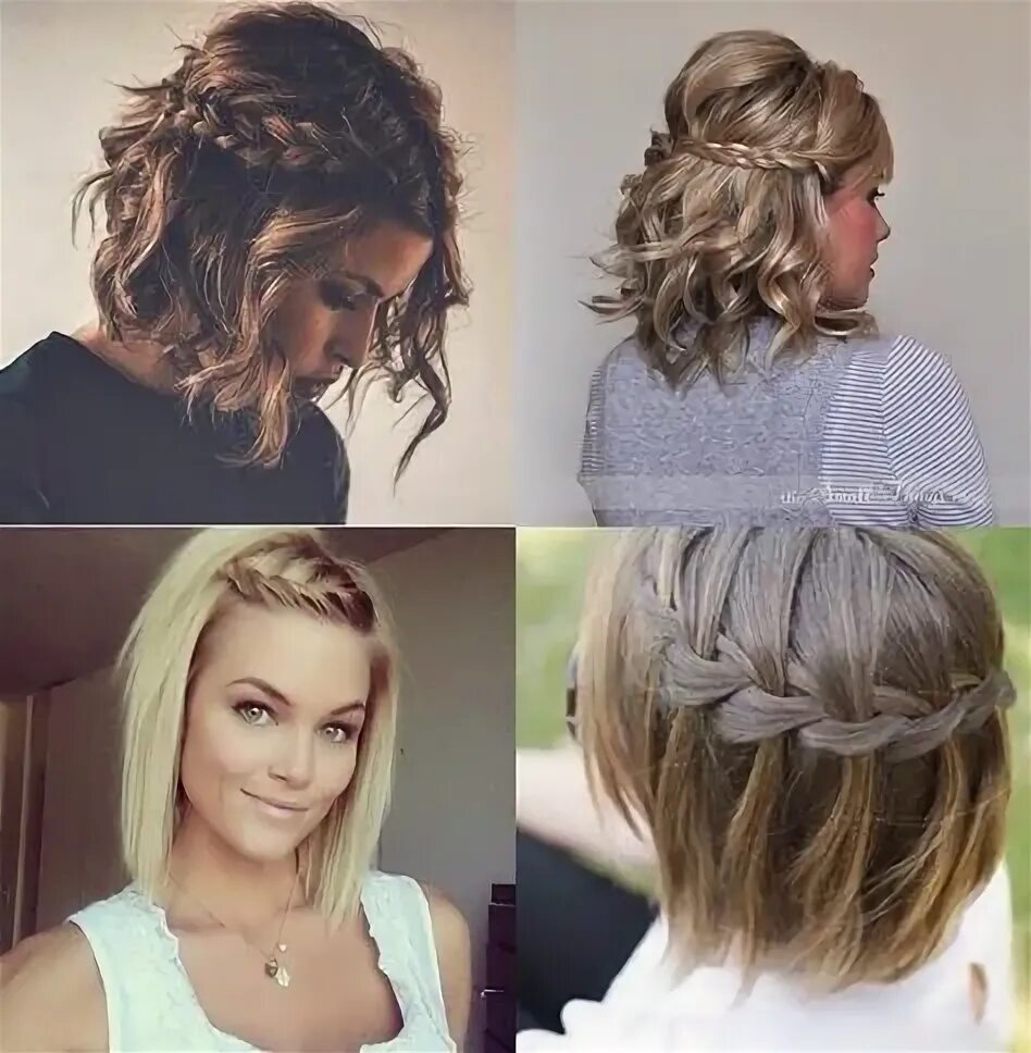 Прическа на волосы до плечей braid on short hair