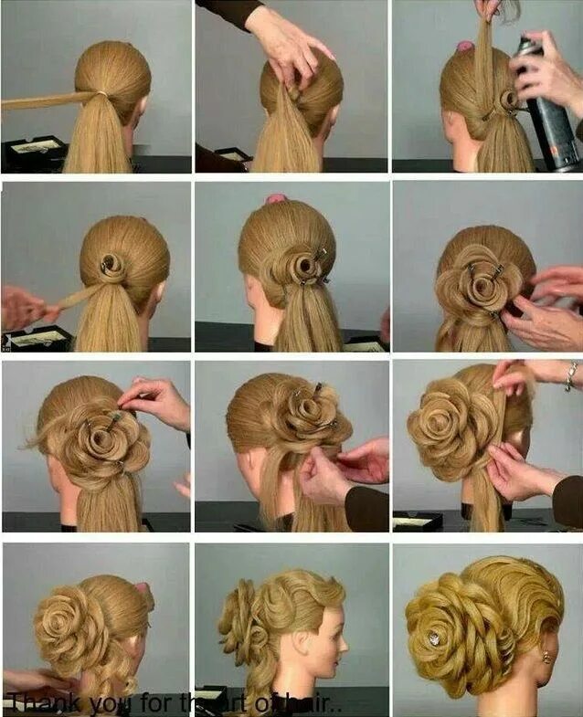 Прическа на волосы своими руками пошаговая Amazing Flower Hairstyle - AllDayChic Hair hair, Cabelo longo bonito, Penteados 