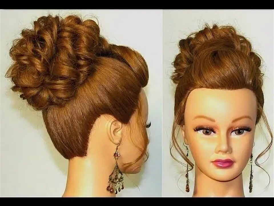 Прическа на волосы видео своими руками Updo hairstyles for medium long hair. Bridal updo. Прическа на выпускной, вечерн