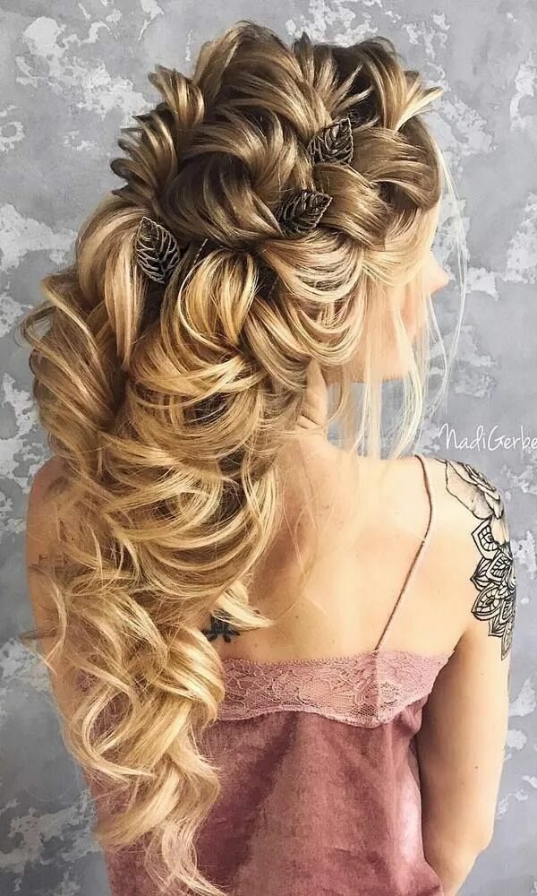 Прическа на выпускной 9 класс длинные Nadi Gerber Long Wedding Hairstyles / http://www.deerpearlflowers.com/long. Form