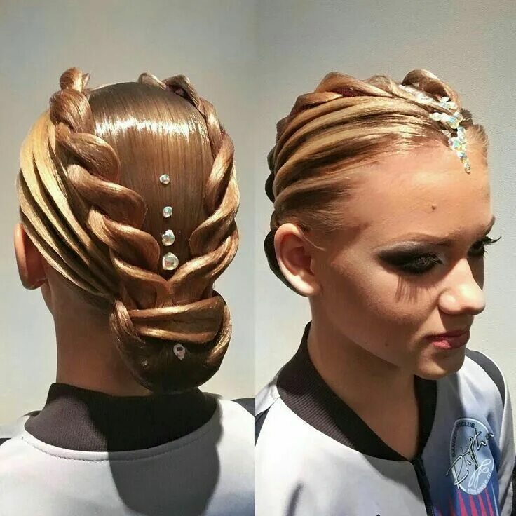 Прическа на выступление на длинные волосы Peinados Dance hairstyles, Competition hair, Ballroom hair