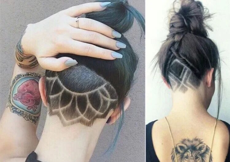 Прическа на затылке на средние Pin on hair Undercut long hair, Haircut types, Long hair styles