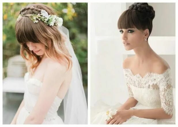 Прическа невесты с челкой фото Wedding Hairstyles for Medium+Long Hair 2019 Прически, Укладка длинных волос, Св