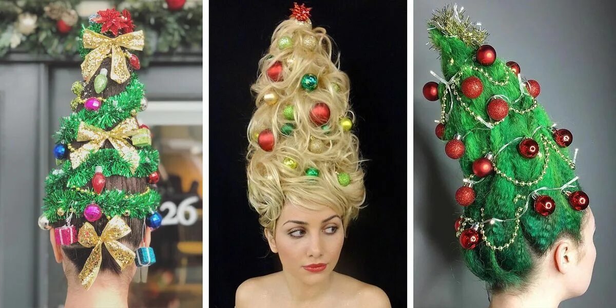 Прическа новый год длинные Christmas Tree Hair Will Broadcast Your Love for the Holiday Season Christmas tr