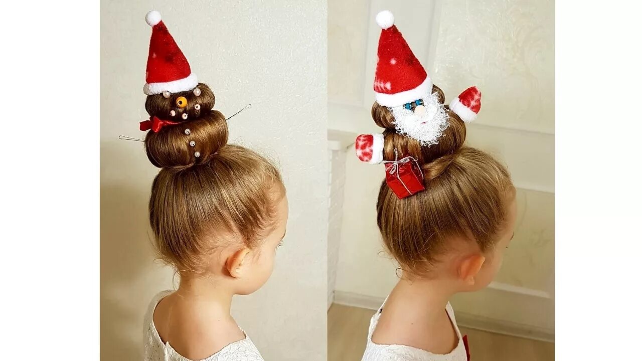 Прическа новый год длинные Christmas hairstyles for 3 minutes! - New Year`s hair ideas. Новогодние прически