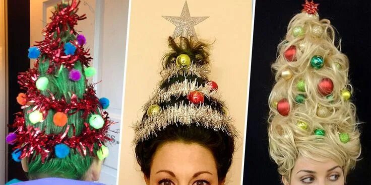 Прическа новый год длинные волосы "Christmas Tree Hair" Is All Over Instagram This Holiday Season Christmas tree h