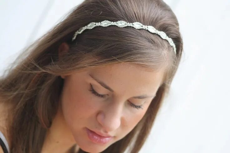 Прическа ободок фото Lidia Simple Swarovski crystal bridal headband by simplychic93, $54.00 Crystal h