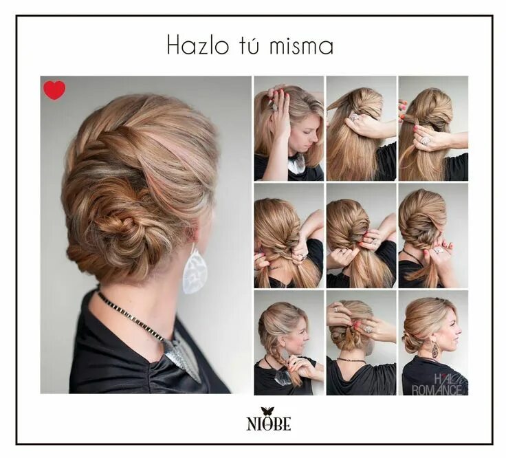 Прическа обычная на средние волосы Knot Bun. Peinado. Cool hairstyles, Hair styles, French braid hairstyles