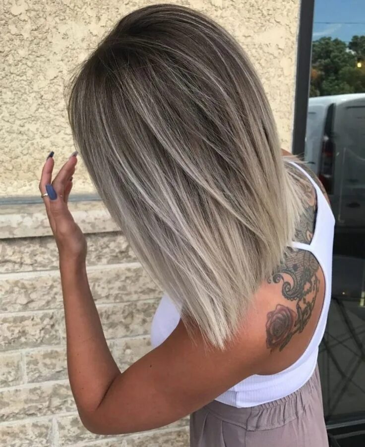 Прическа окрашивание на средние волосы 60 Ideas of Gray and Silver Highlights on Brown Hair Gorgeous hair color, Medium