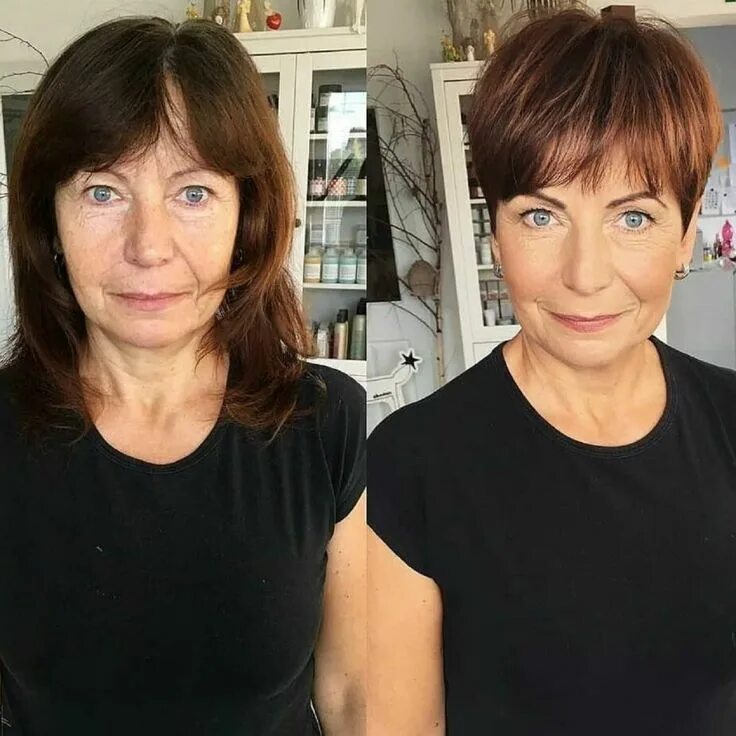 Прическа омолаживающая лицо после 40 лет Pin on short hairstyles over 50