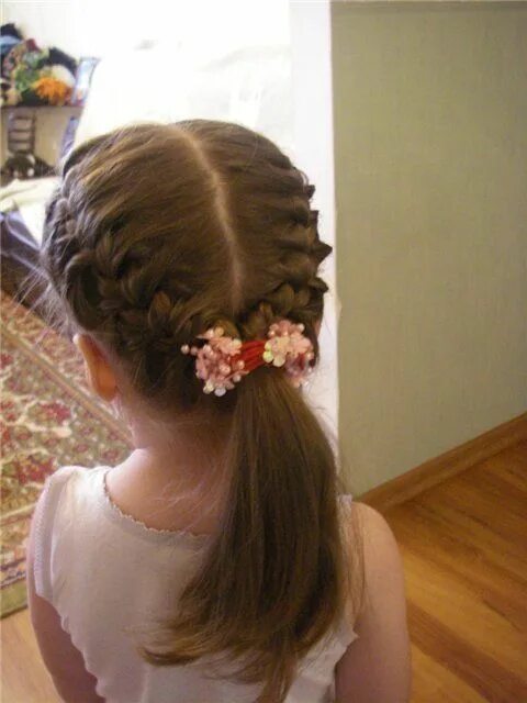 Прическа осень для девочки Double braided hairstyle Kenra Professional Kids Hairstyle Inspiration Flower gi