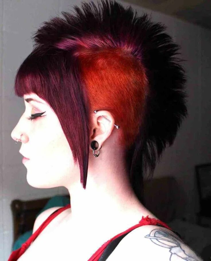 Прическа панк рок женская pinterest mohawks punk and bangs hairstyles haircutsboyco punk Punk Hairstyles M