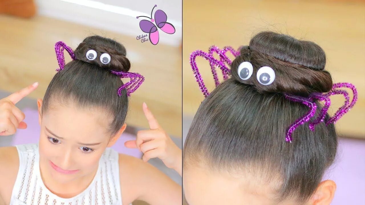 Прическа паучок для девочек Peinado para Halloween de Araña Wacky hair days, Wacky hair, Crazy hair