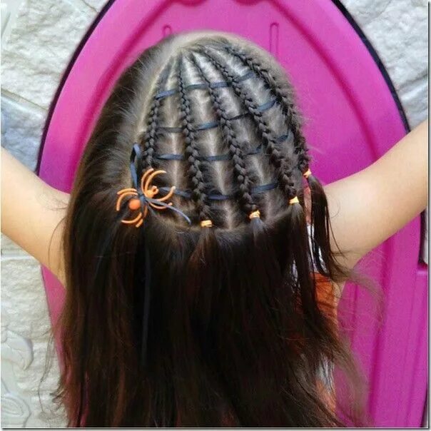 Прическа паучок для девочек Pin en halloween hair Peinados para halloween, Cortes de pelo, Peinados