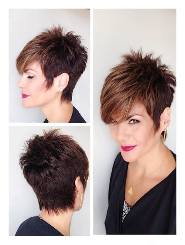 Прическа пиксель для женщины фото Brunette pixie Short hair cuts for women, Short spiky hairstyles, Spiked hair