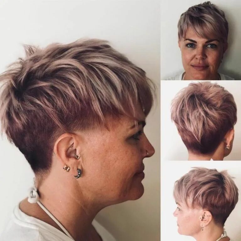 Прическа пикси на короткие волосы для полных Coupe Courte Pour Les Femmes de 50 ans et plus Coupe courte femme, Coupe courte 