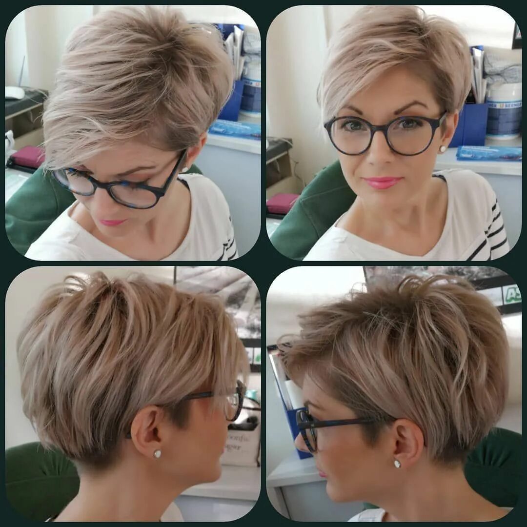 Прическа пикси на средние круглый лицо Красивые прически, стрижки - Фото OK.RU Short hair styles, Thick hair styles, Pi