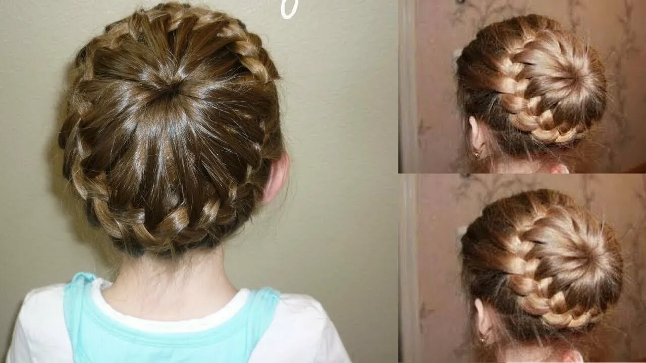 Прическа по кругу головы для девочек Braided Bun Hairstyle summer hairstyles south indian Bun styles Hair styles & Fa