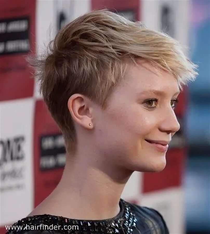 Прическа под мальчика фото Mia Wasikowska wearing her hair short with a cropped nape Крутые короткие стрижк