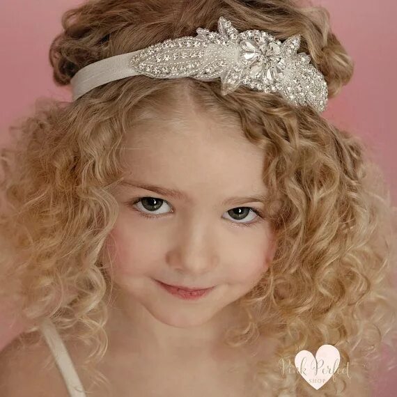 Прическа под ободок для девочки CRYSTAL Headband, Rhinestone Headband, Bling Headband, Flower Girl Headband, Gir