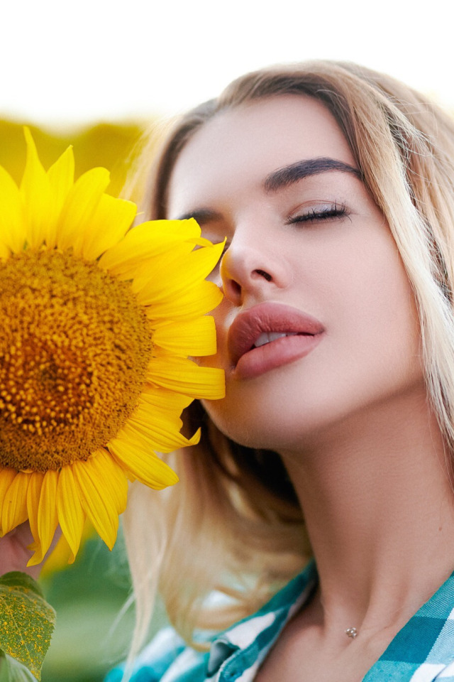 Прическа подсолнух женская Download wallpaper sunflowers, hair, Girl, Sergey Gokk, Sergey Gokk, Dasha Gusak