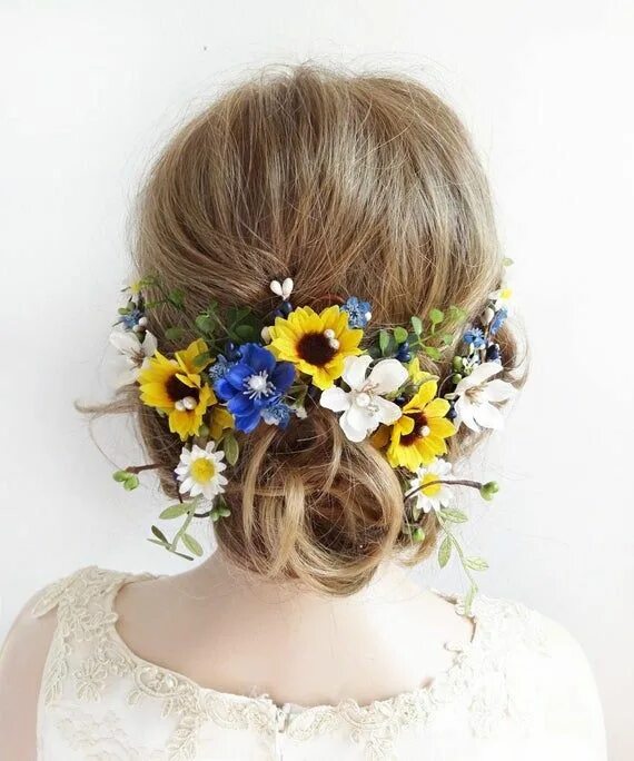 Прическа подсолнух женская Sunflower Hair Piece Sunflower Crown Sunflower Hair Clip Etsy Wedding hair head 